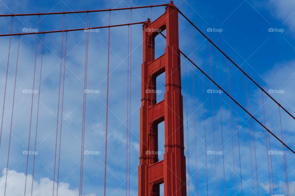 Low angle view of Golden gate bridge