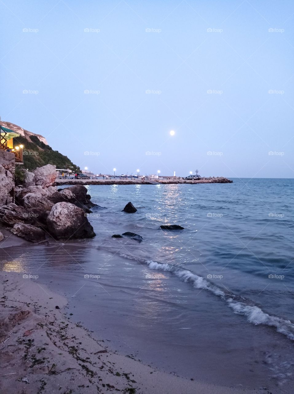 Full moon on the beach