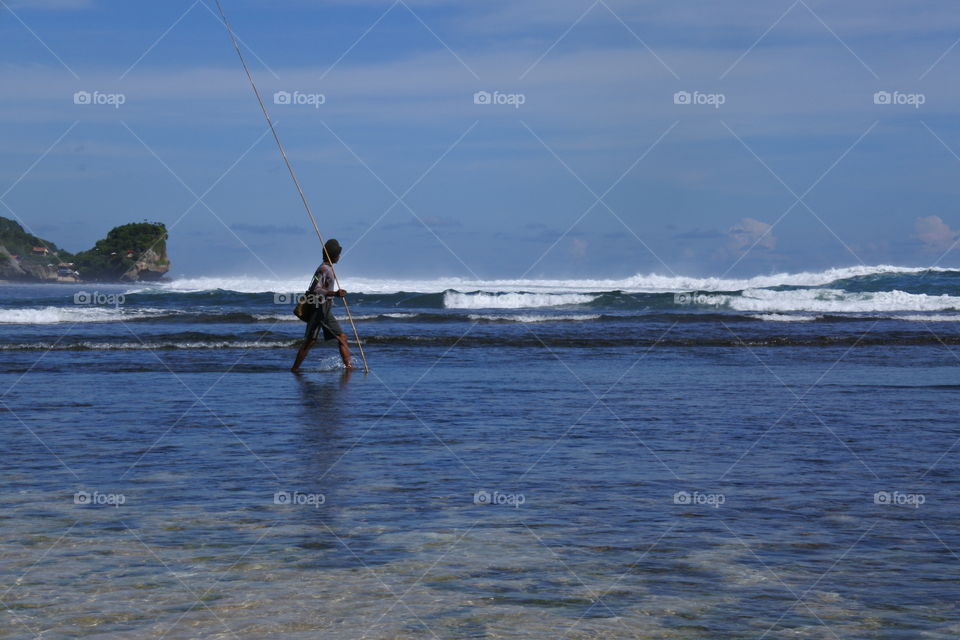 go fishing in sadranan beach, Gunungkidul, Jogja