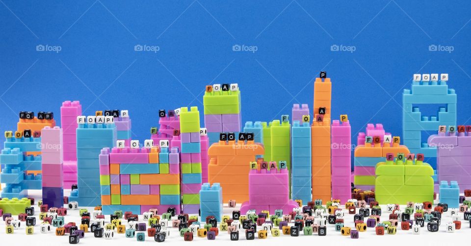 Foap city with colorful rectangle model