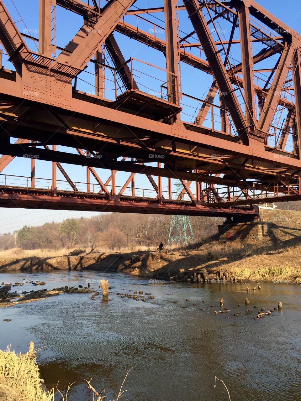 Railway bridge over river