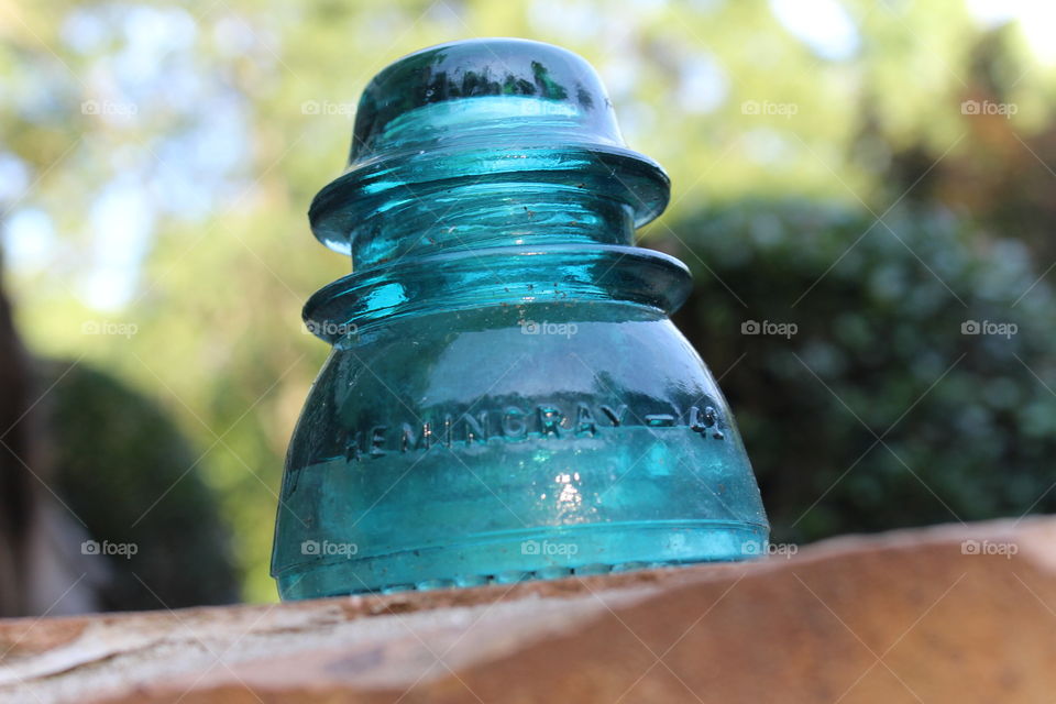 Old blue jar