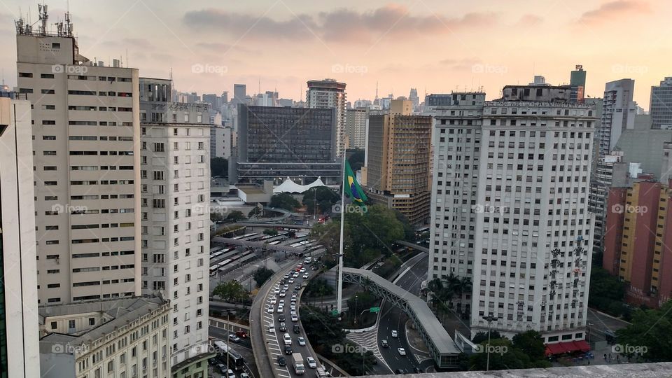 Sunset in São Paulo's Downtown