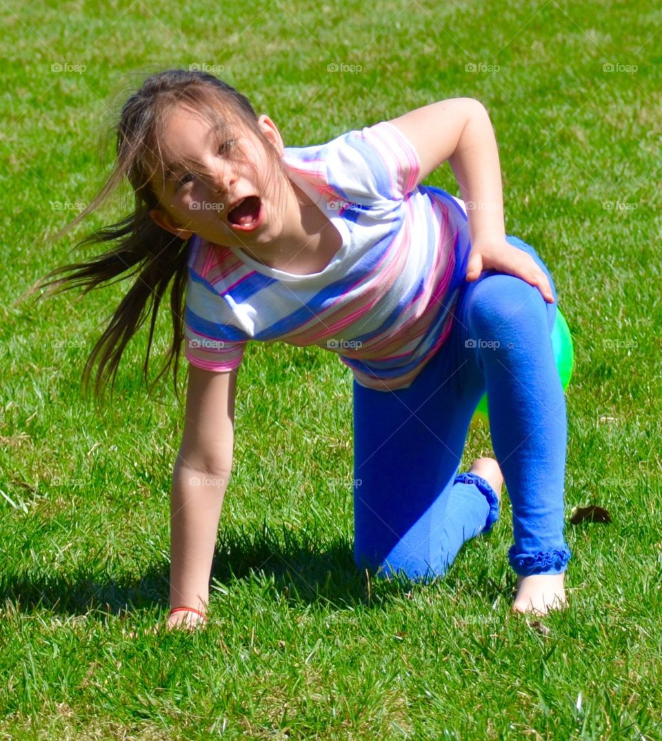 Enjoying spring weather. Girl enjoying the spring weather