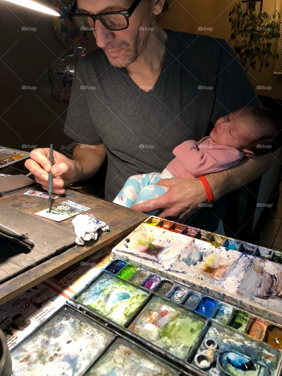 Painting with grandpa