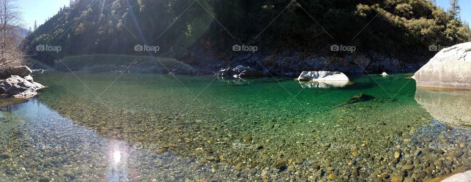 Clear swimming hole on the river