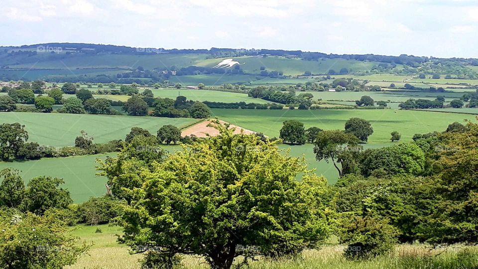 View From Ivinghoe UK on a hot summer day