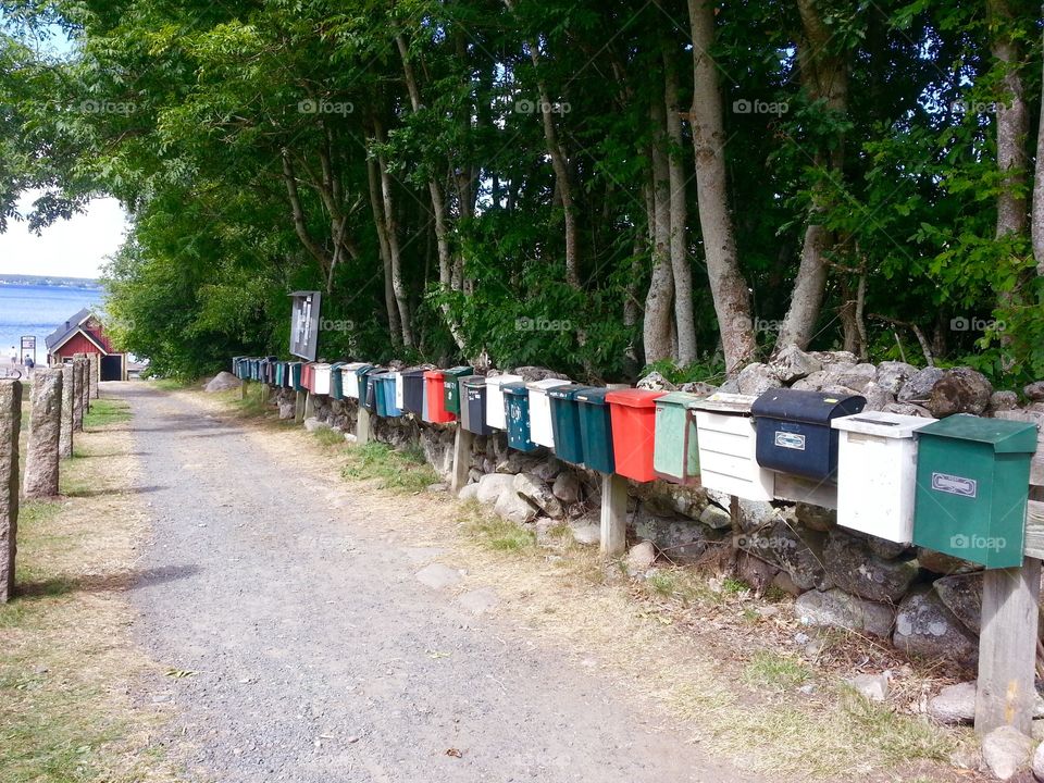 Mail boxes on a row
