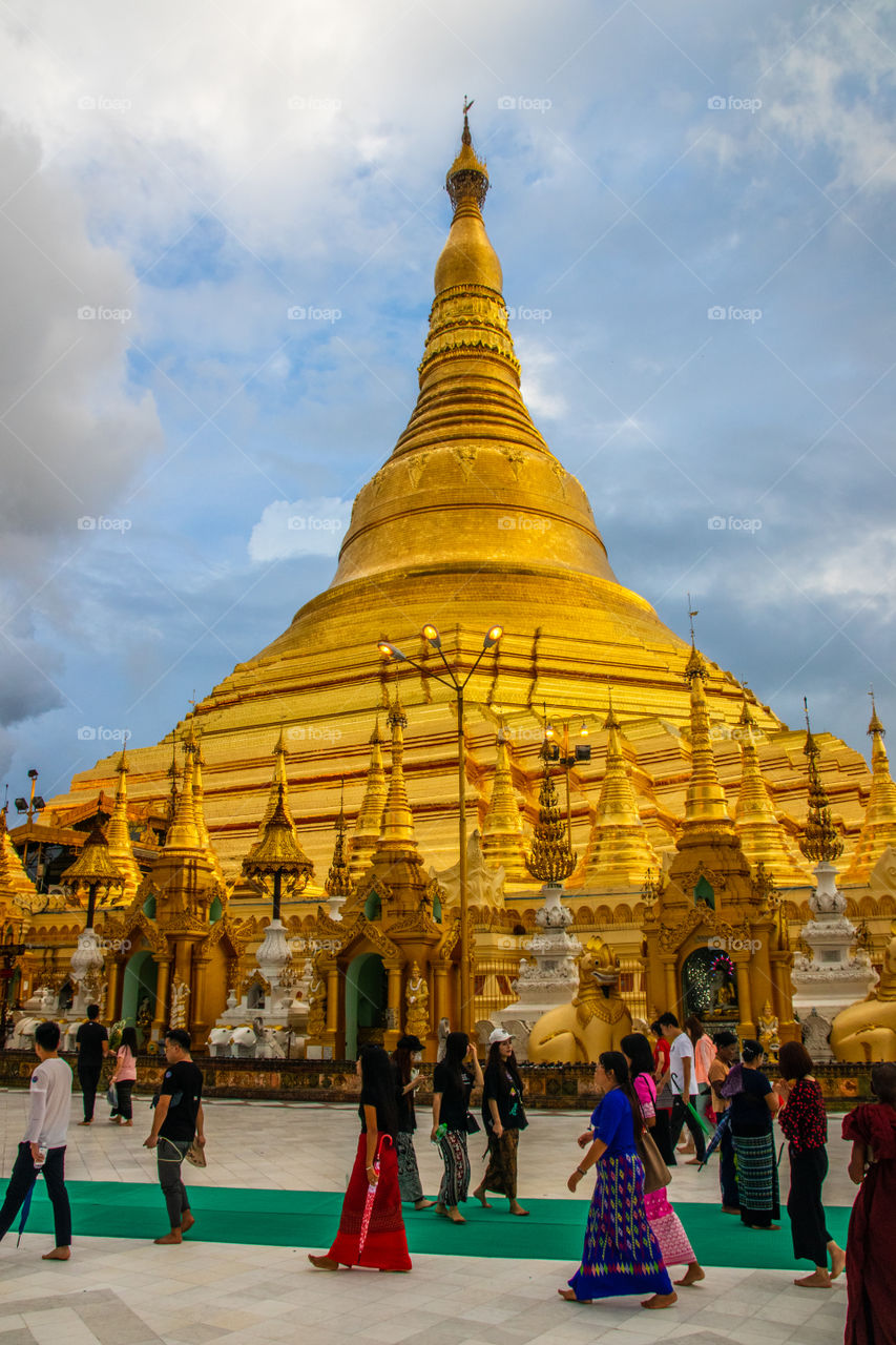 Shwedagon Pagoda in Yangon Myanmar Burma Southeast Asia