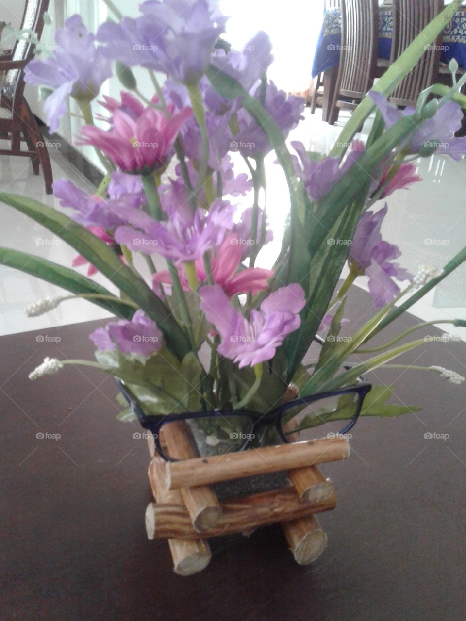 artificial flower bouquet on a table