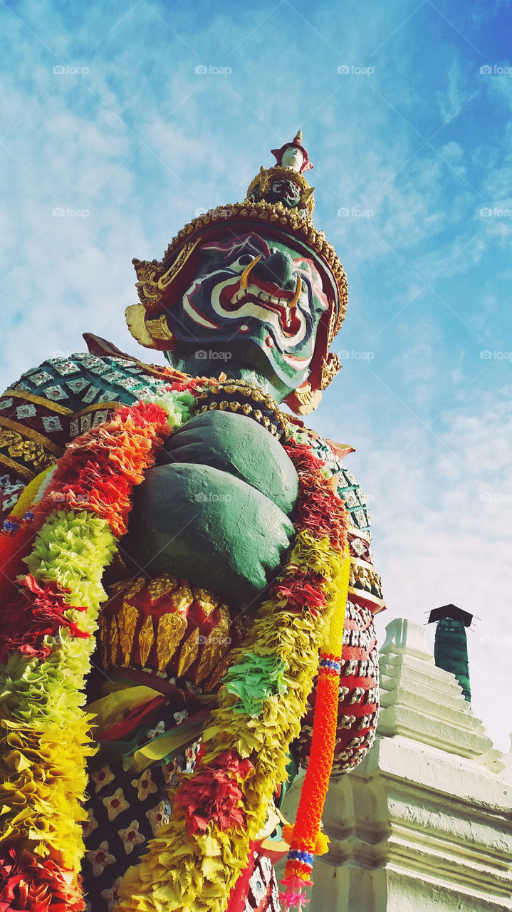 Thai Giant in traditional style that most of the temple in Thailand must has under belief of the Giant guardian.