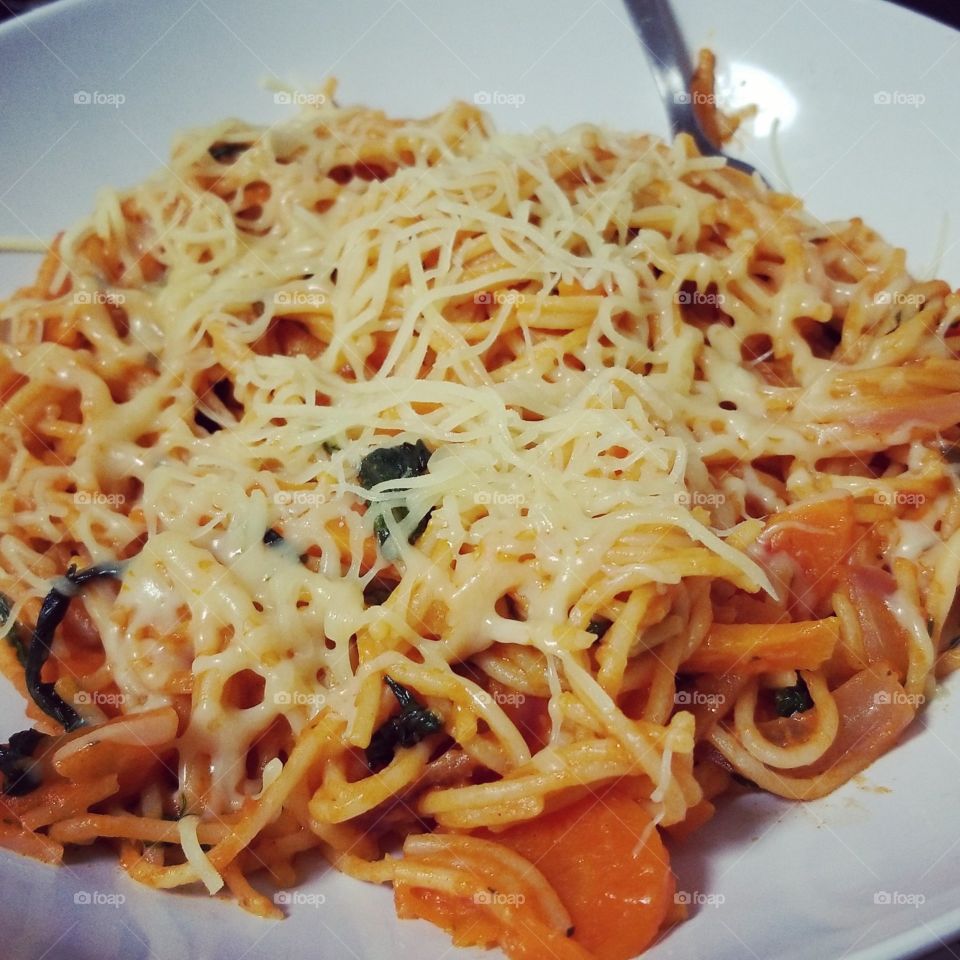 Homemade vegetable pasta