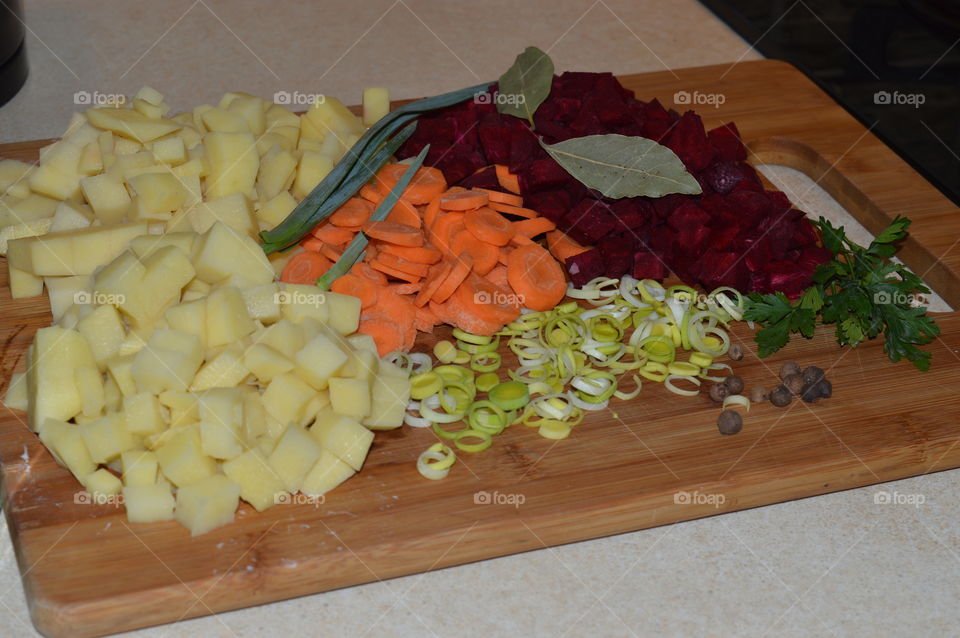 vegetables and spices to prepare a soup