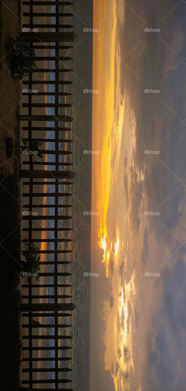 beach side captured sunset photo