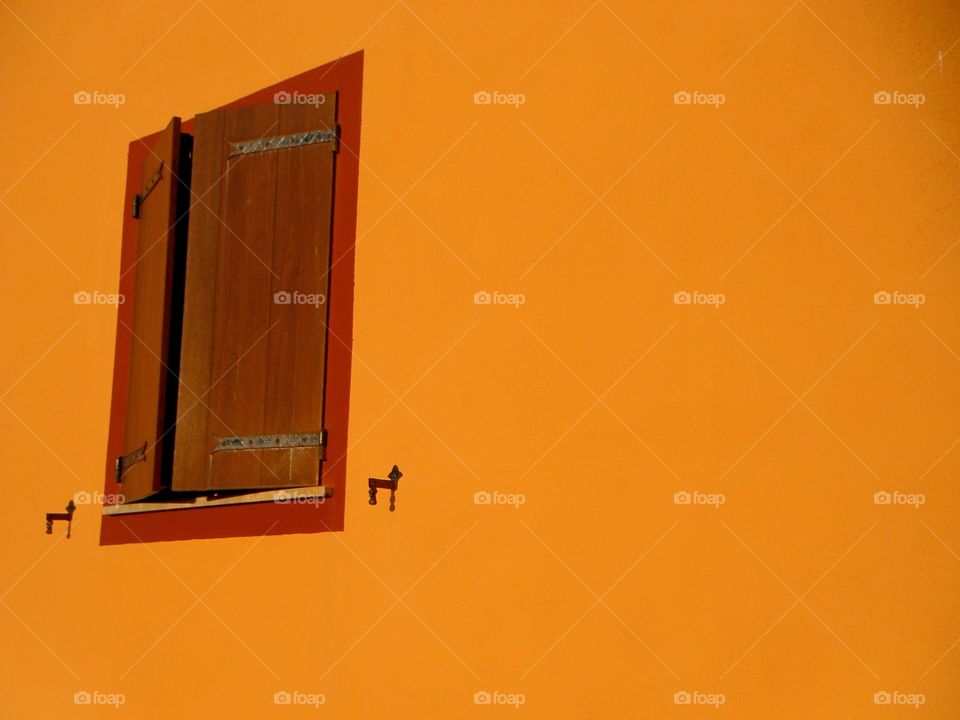 Closed orange window