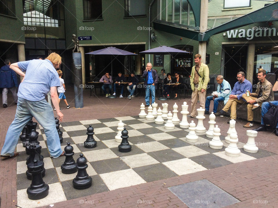 Real life size chess game