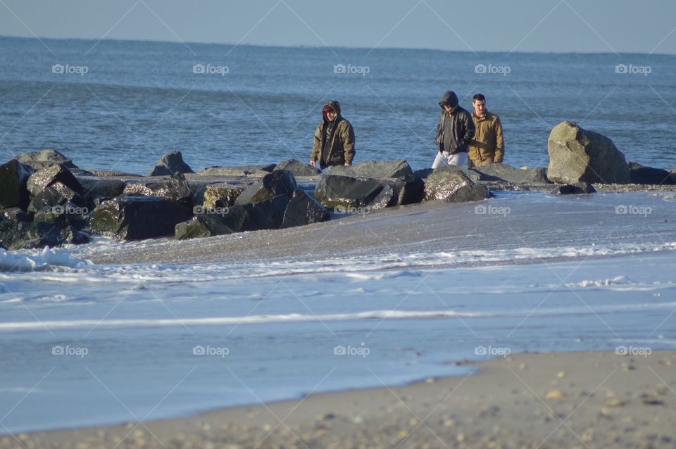 Cold Morning at Beach