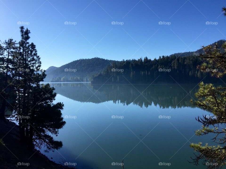 Morning reflection on the lake