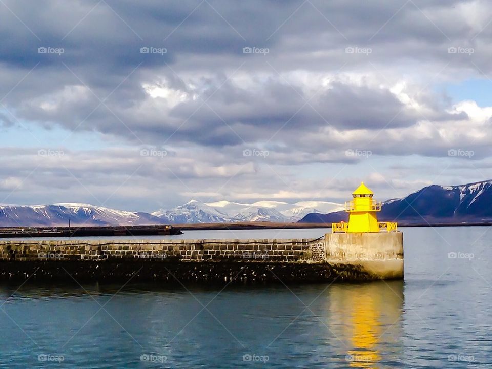 Reykjavik harbor view