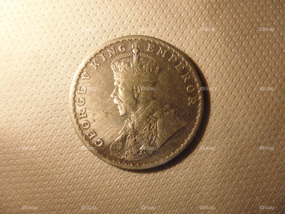 old coin of one rupee of india