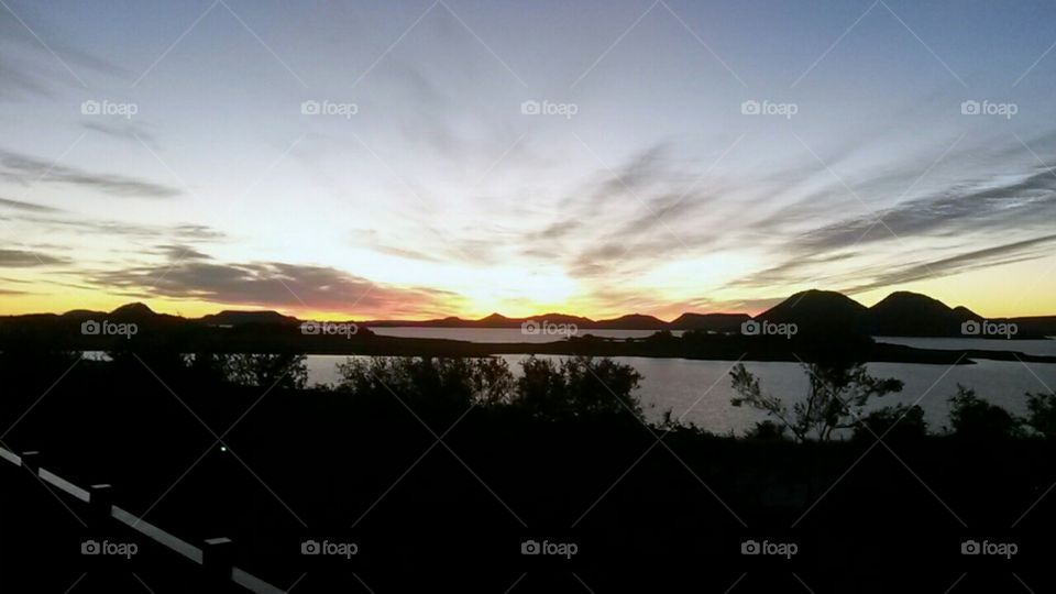 A photo I took of a stunning sunrise over the Gariep Dam, South Africa.