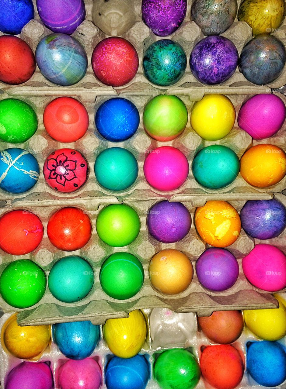 Happy Easter! Dyed 48 eggs with my nephew, oy vey LOL