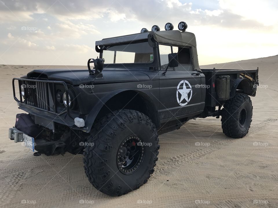 Vintage Jeep monster! From the deserts of the eastern region, Saudi Arabia.