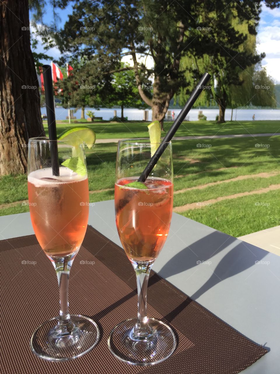 White wine with Lake view and Darling - the Perfect Summer setting 