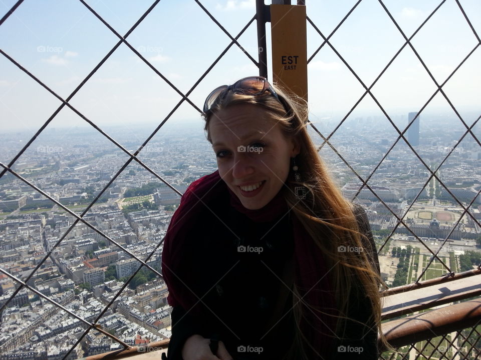 eiffel tower roof top. in paris