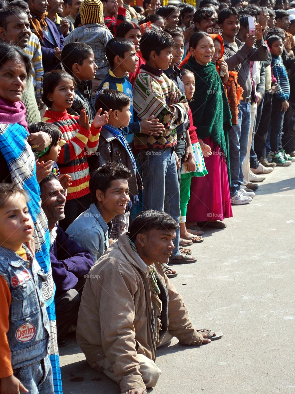 Crowd celebrating independence