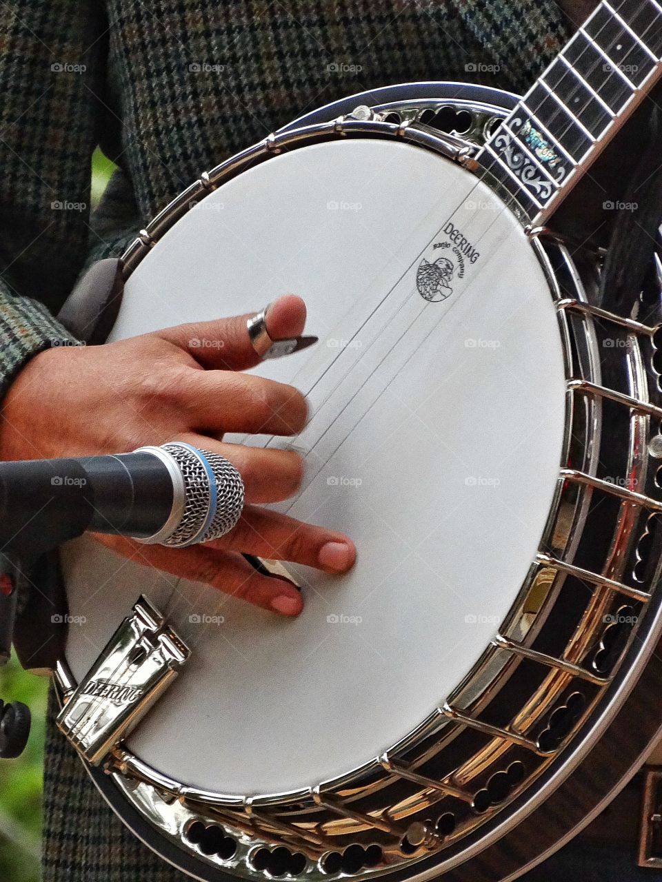 Playing The Banjo. American Bluegrass Banjo Player