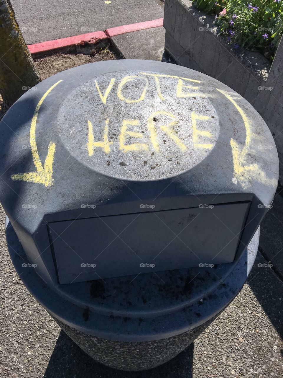 Graffitied garbage can express the frustrations felt by many in regards to the upcoming presidential election.