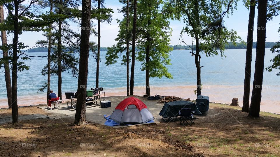 Camping at the lake