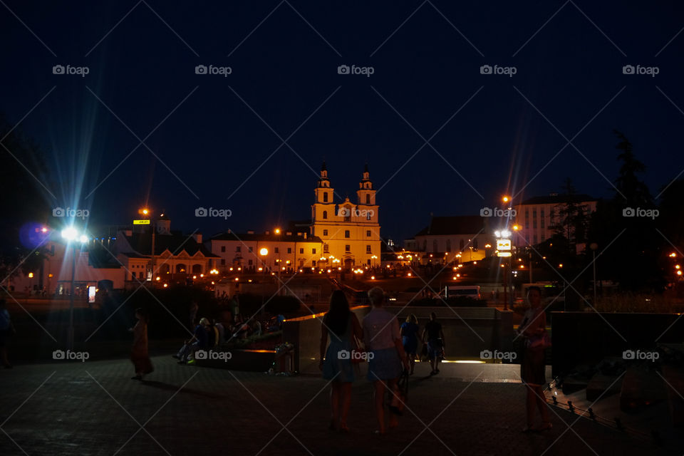 Minsk  night cityscape