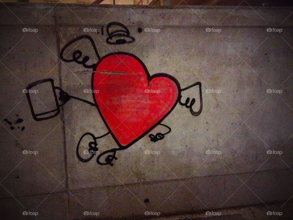 Hjärta graffiti streetart