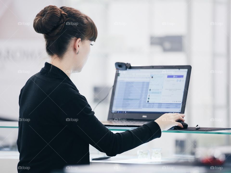 Young office worker from Behind