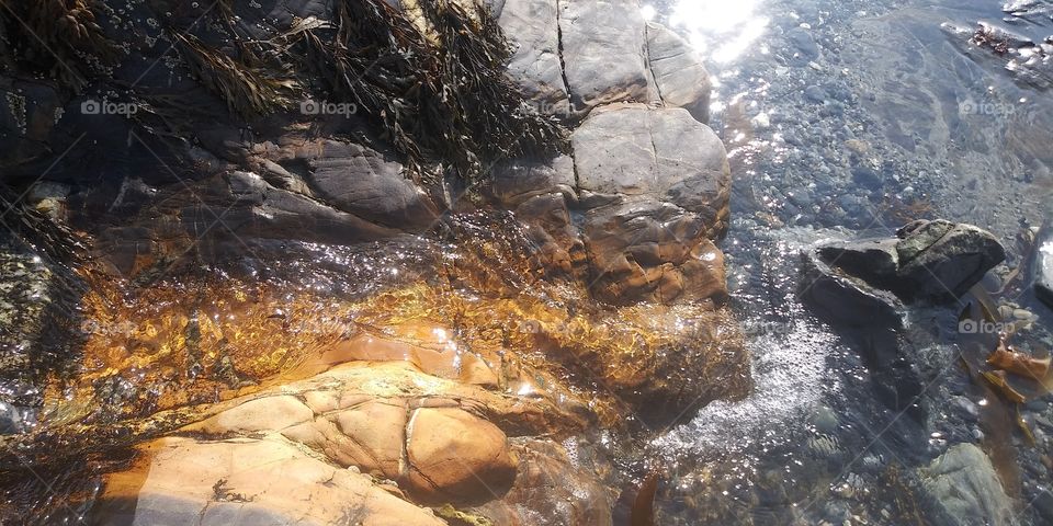 water on rocks