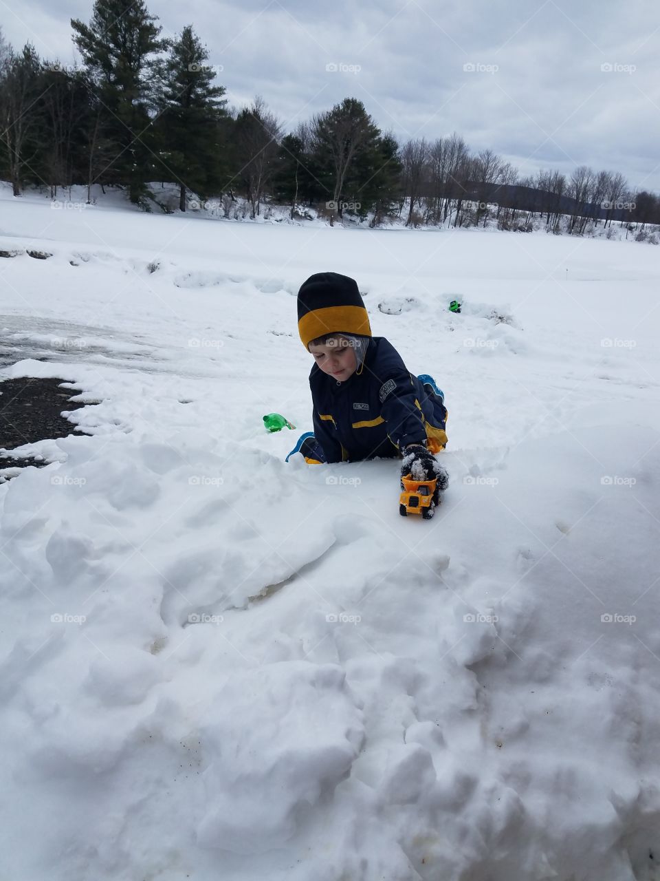 playing I. 
playing in the snow