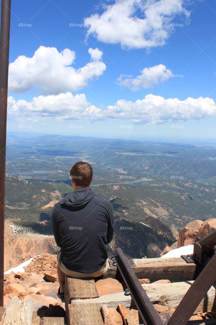 Looking down from 14,114'
