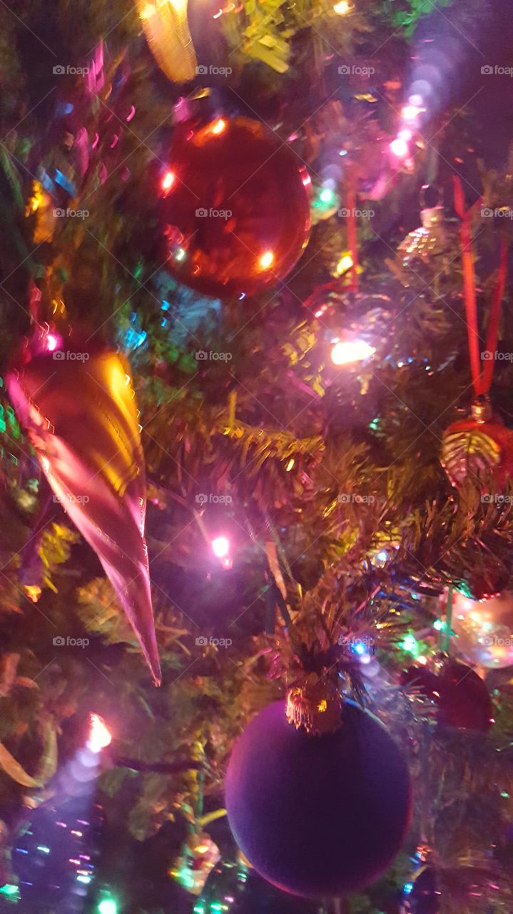 more ornaments on the Christmas tree