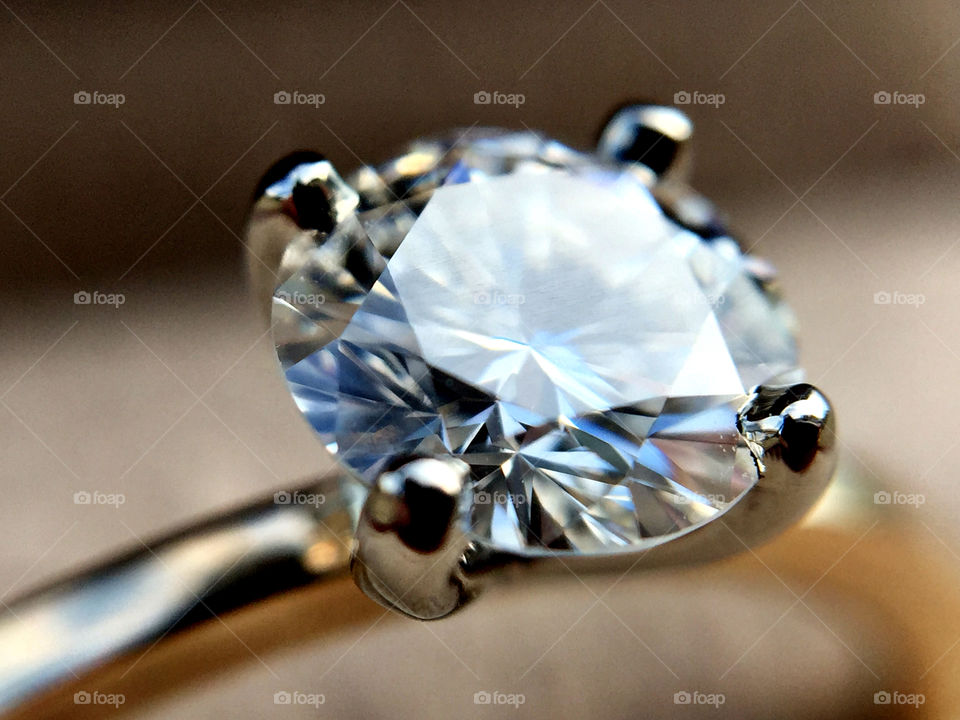 Elevated view of engagement ring