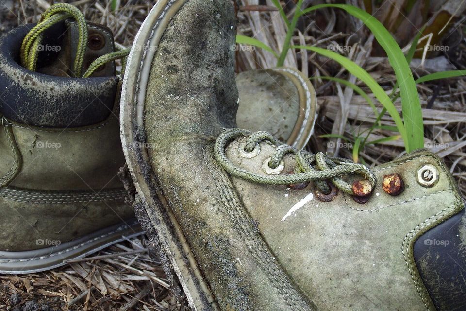 Old work Boots with character.