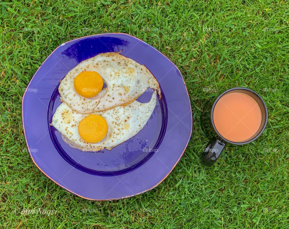 Breakfast ready to go in the nice weather 