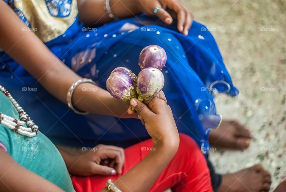 holding food 