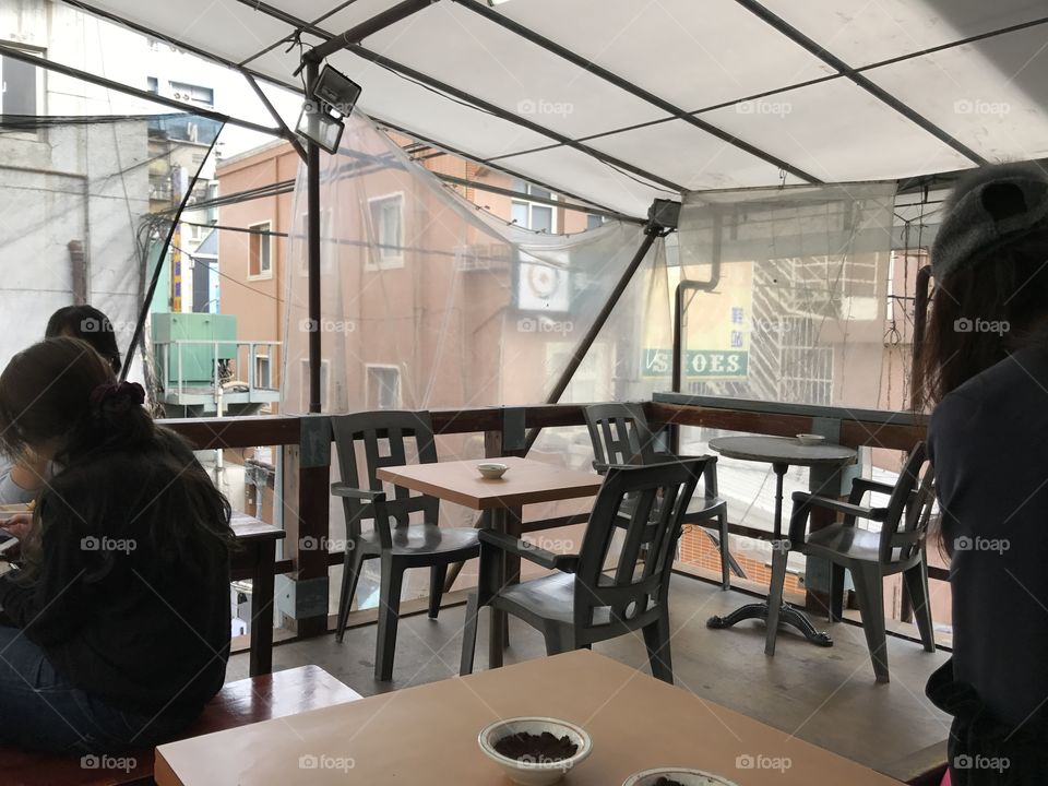 Roof top cafe, coffee shop in Taiwan 