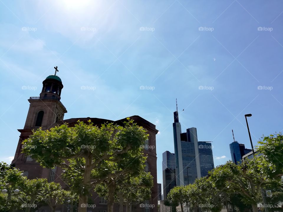 Paulskirche Frankfurt/Main and Commerzbank Tower