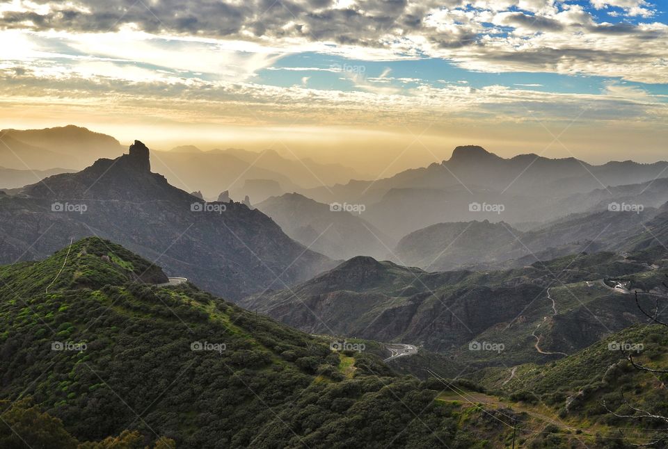 hiking in the mountains of Gran Canaria Canary island in spain