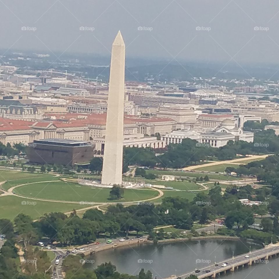 Flying over Washington D.C