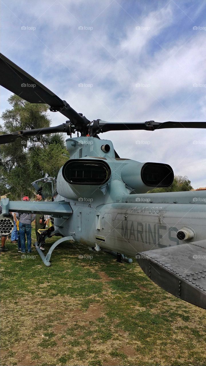 U.S. Marine helicopter from the Vietnam war era, on exhibition in Arizona.