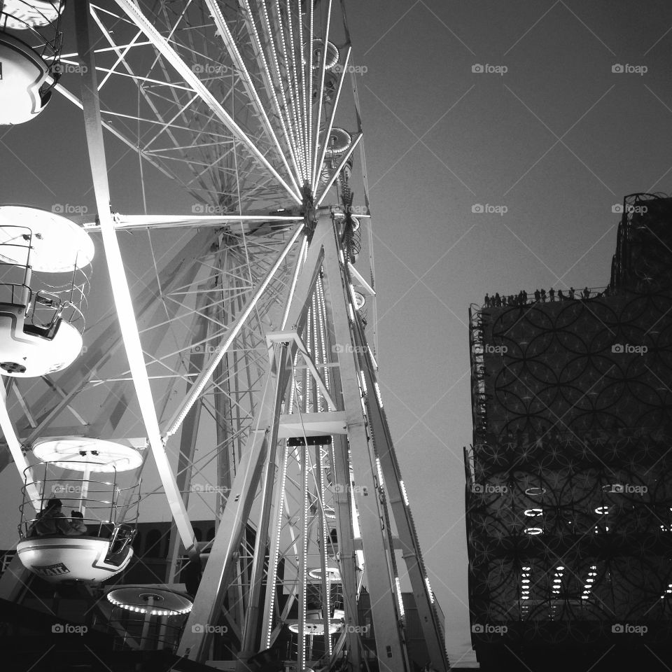 Ferris wheel . Ferris wheel that comes at Christmas every year in Birmingham, England 